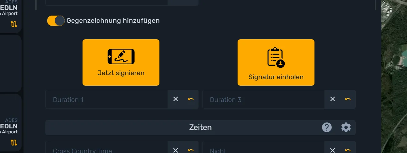 Nach dem Einschalten des Schalters „Gegenzeichnung hinzufügen“ erscheinen die Kacheln „Jetzt signieren“ und „Signatur einholen“