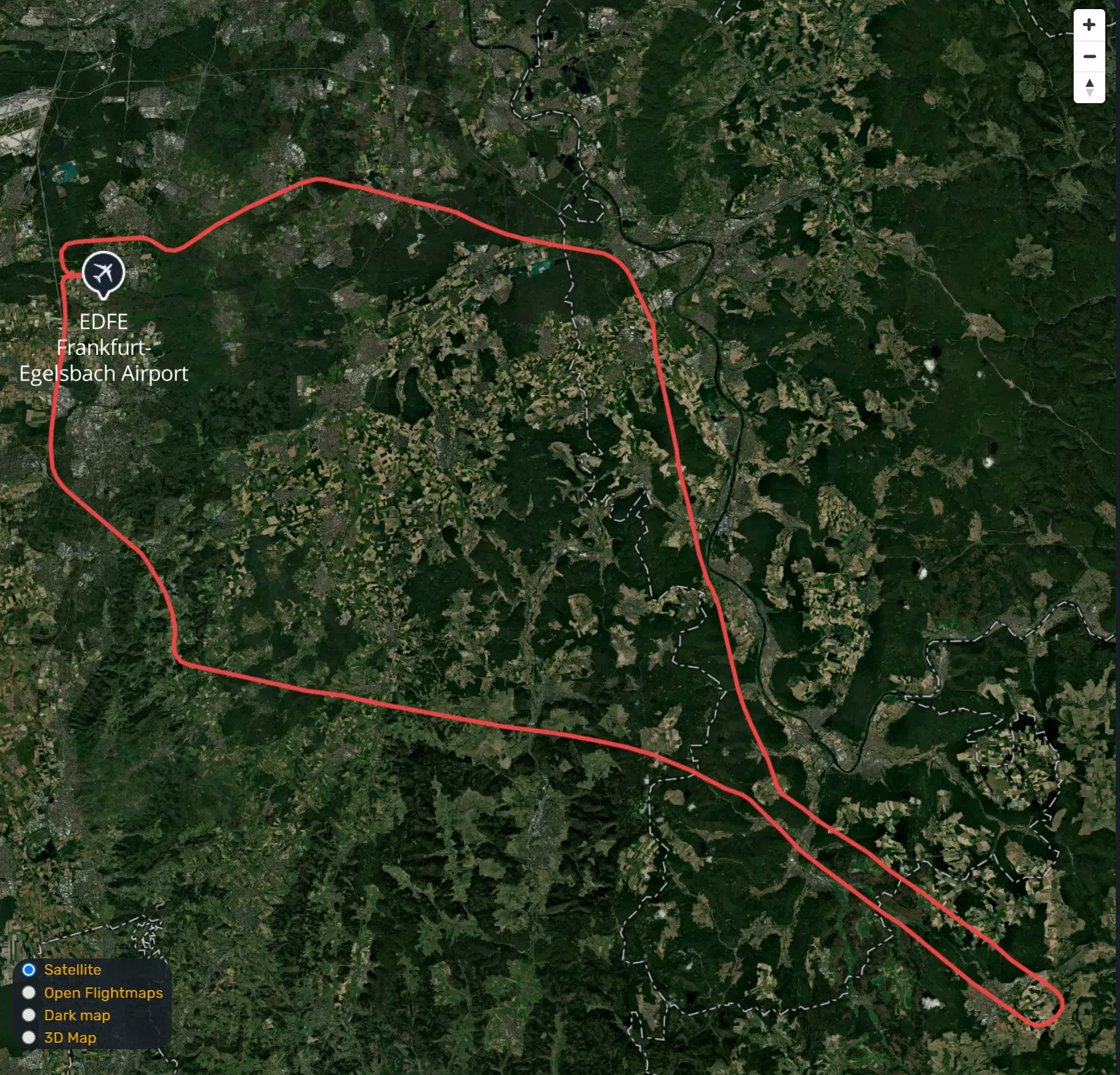 Importierte Flugspur auf der Karte in cloudlog.aero